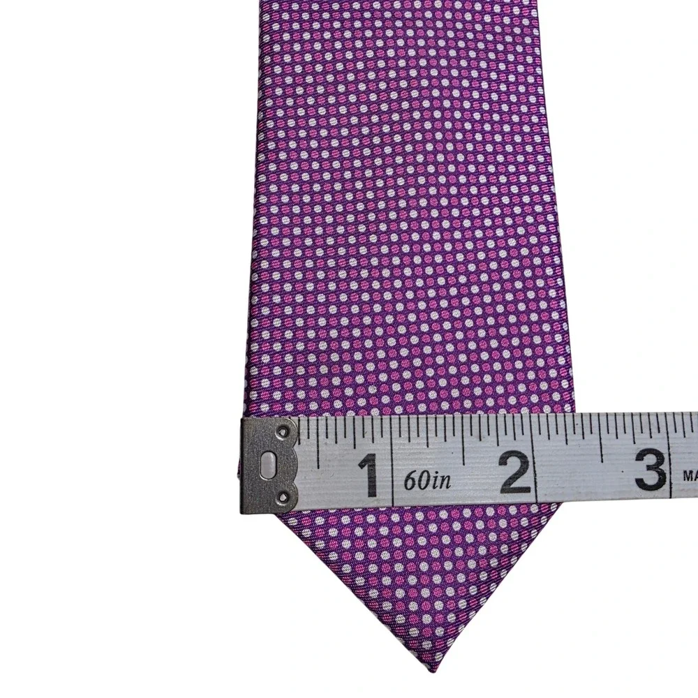 Banana Republic Silk Micro Dot Necktie Pink Purple White Mens One‎ Size
